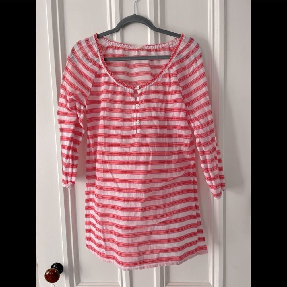 J Crew pink/orange stripe beach cover up XS